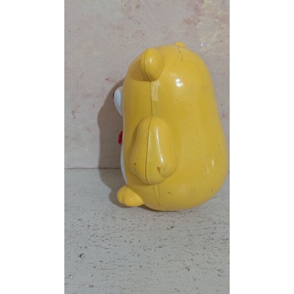 Vintage Yellow Bear Roly-Poly Musical Toy With Red Bow Tie retro - Picture 3 of 8
